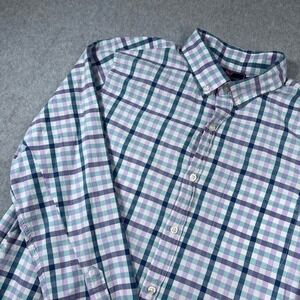 Vineyard Vines  Button Down Shirt Mens Medium Plaid Purple Blue Slim Fit Murray